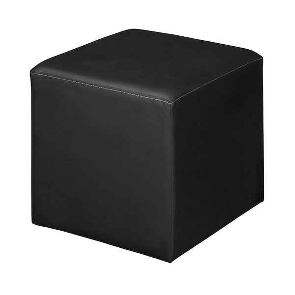 Education And Lounge Regency Jean Square Stool Ottoman- Black N6263BK - main